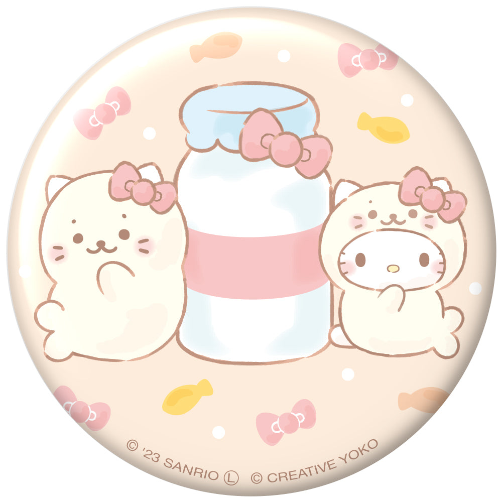 ぷにぷに缶バッジ / しろたん×ハローキティ