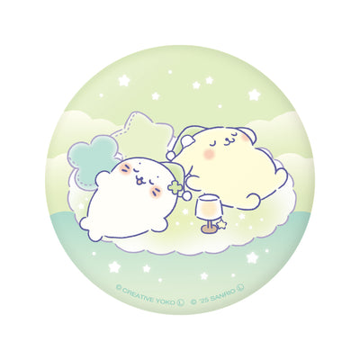 しろたん × サンリオキャラクターズ vol.3　ぷにぷに缶バッジ / しろたん×ポムポムプリン