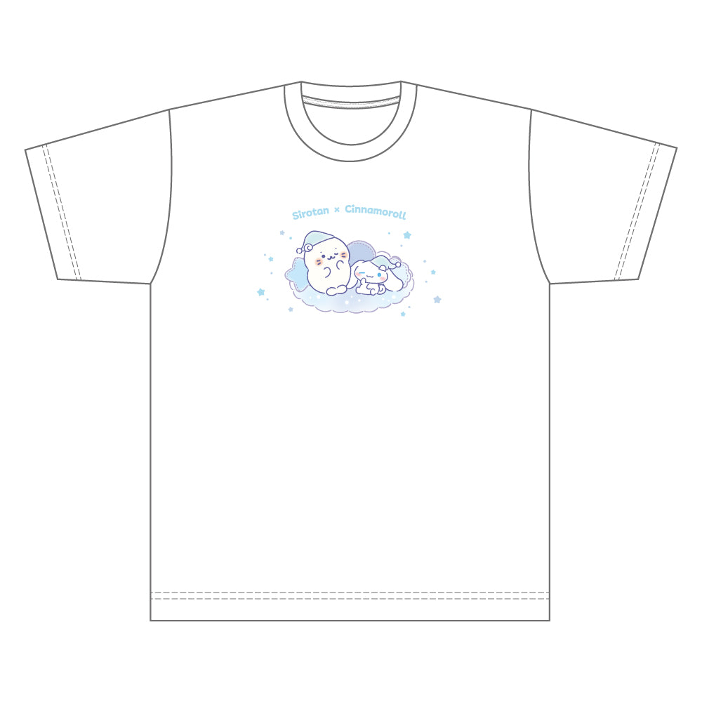 しろたん × サンリオキャラクターズ vol.3　Tシャツ / しろたん×シナモロール (Mサイズ)